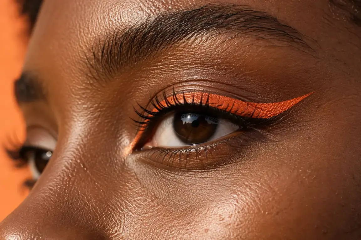 Expressive eye makeup in a beauty close-up